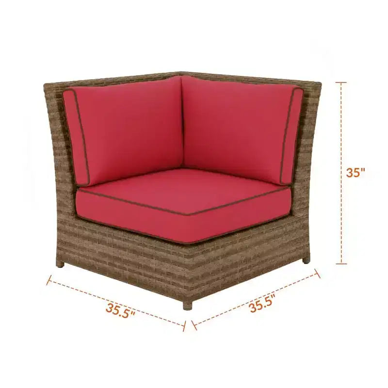 Covers&All Chaise d'angle sectionnelle Palisades 35,5 po, Osier Sahara avec Sunbrella