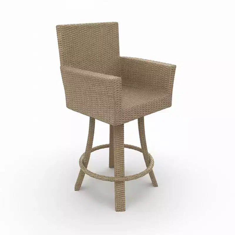 Covers&All Universal 25 in Counter Swivel Bar Stool, Jacobean Flat Wicker