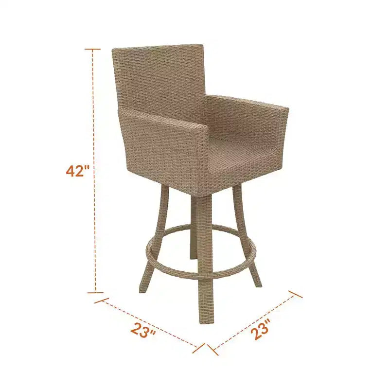 Tabouret de bar pivotant universel Covers&All de 63,5 cm, osier plat jacobéen
