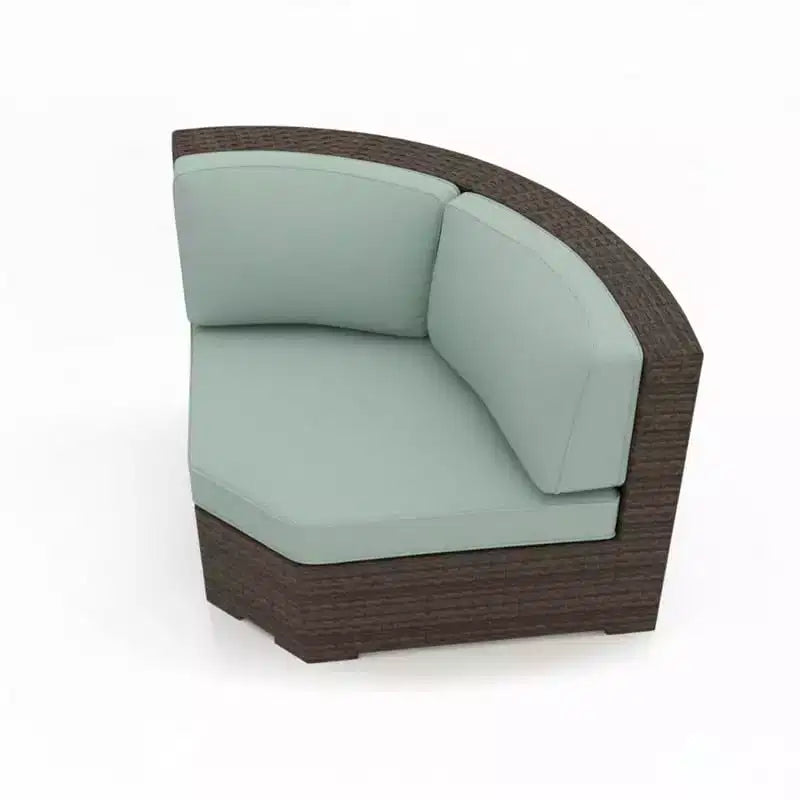 Covers&All Malibu 62.5 in L 45 Sectional Corner, Java Wicker w / Sunbrella