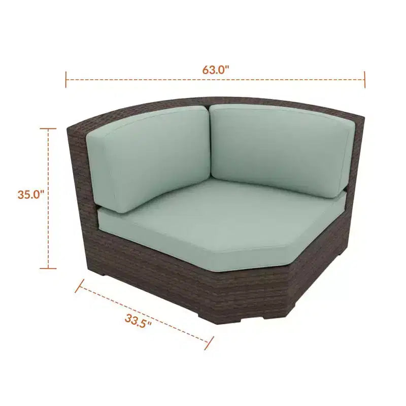 Covers&All Malibu 62,5 po L 45 Coin sectionnel, osier Java avec Sunbrella