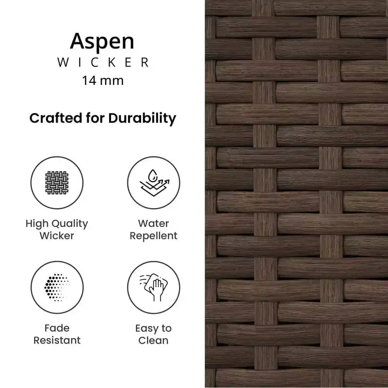 Fauteuil de salle à manger universel 24 po L Covers&All, osier Aspen avec coussins Sunbrella