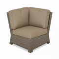 Covers&All Cabo 32.5 in Sectional Corner Chair, Willow Wicker w / Sunbrella Cushion
