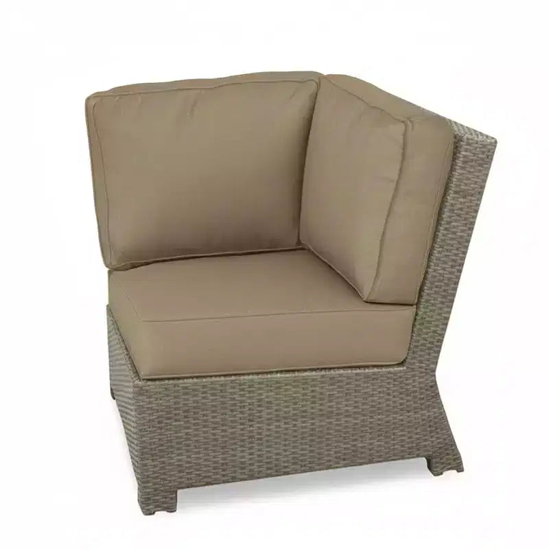 Housse&Tout Fauteuil d'angle sectionnel Cabo 32,5 po, osier en saule avec coussin Sunbrella