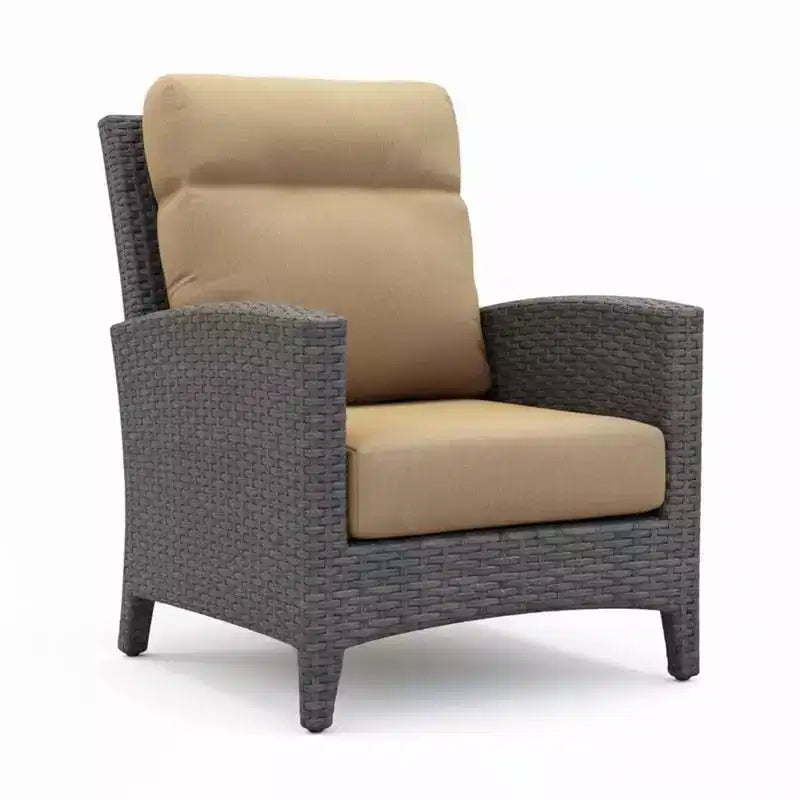 Covers&All Stafford 30.5 in W Chair, Charcoal Wicker w / Premium Sunbrella Cushion