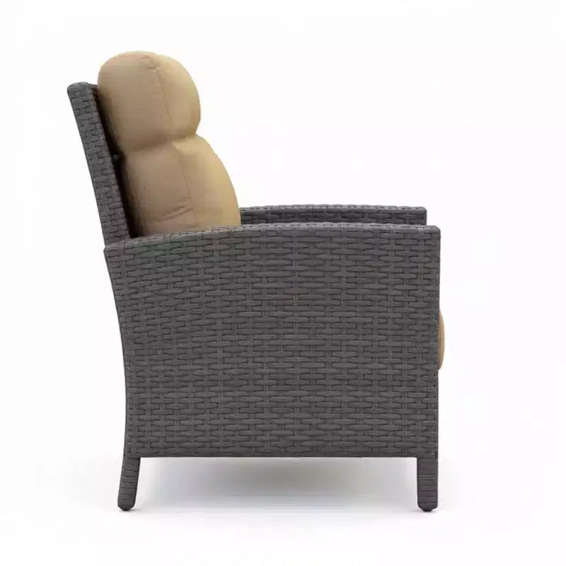 Covers&All Chaise Stafford de 30,5 po de largeur, osier anthracite avec coussin Sunbrella de qualité supérieure
