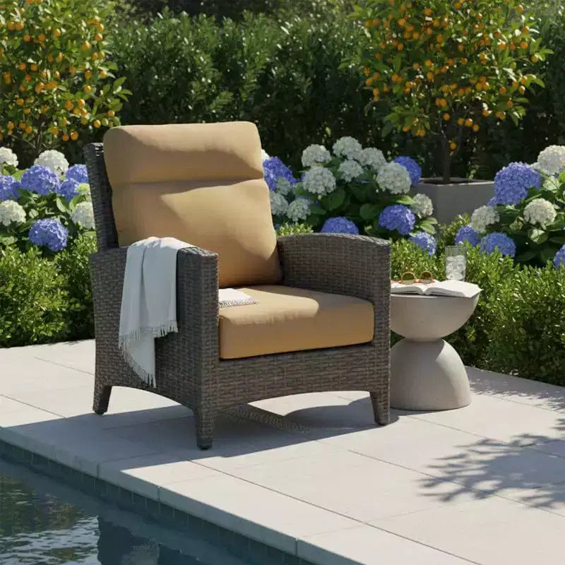 Covers&All Chaise Stafford de 30,5 po de largeur, osier anthracite avec coussin Sunbrella de qualité supérieure