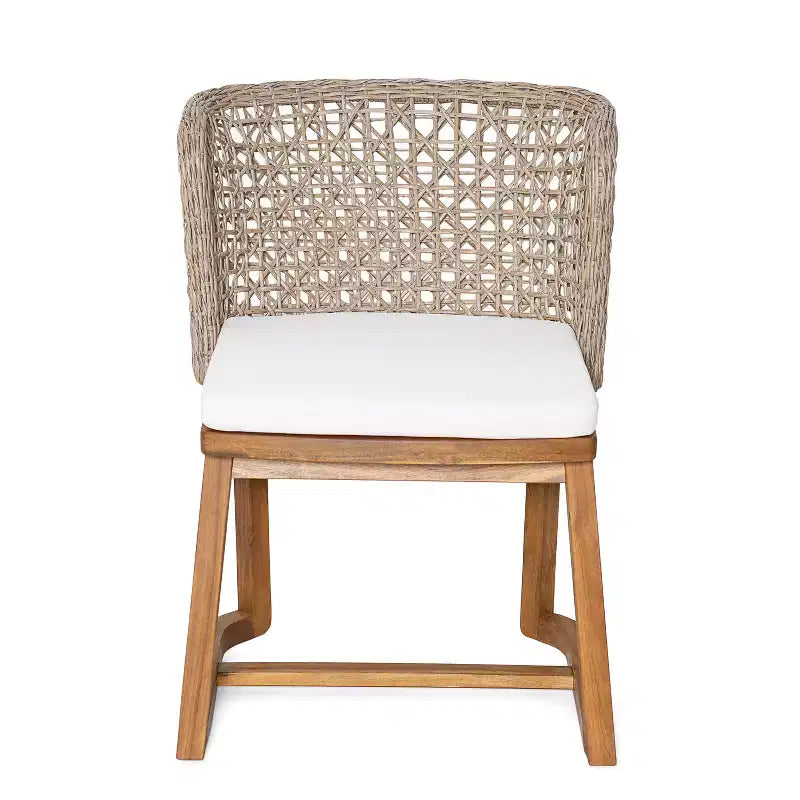 Christopher Knight Home Elinor Chaises de salle à manger d'extérieur en bois d'acacia et osier marron clair, lot de 2