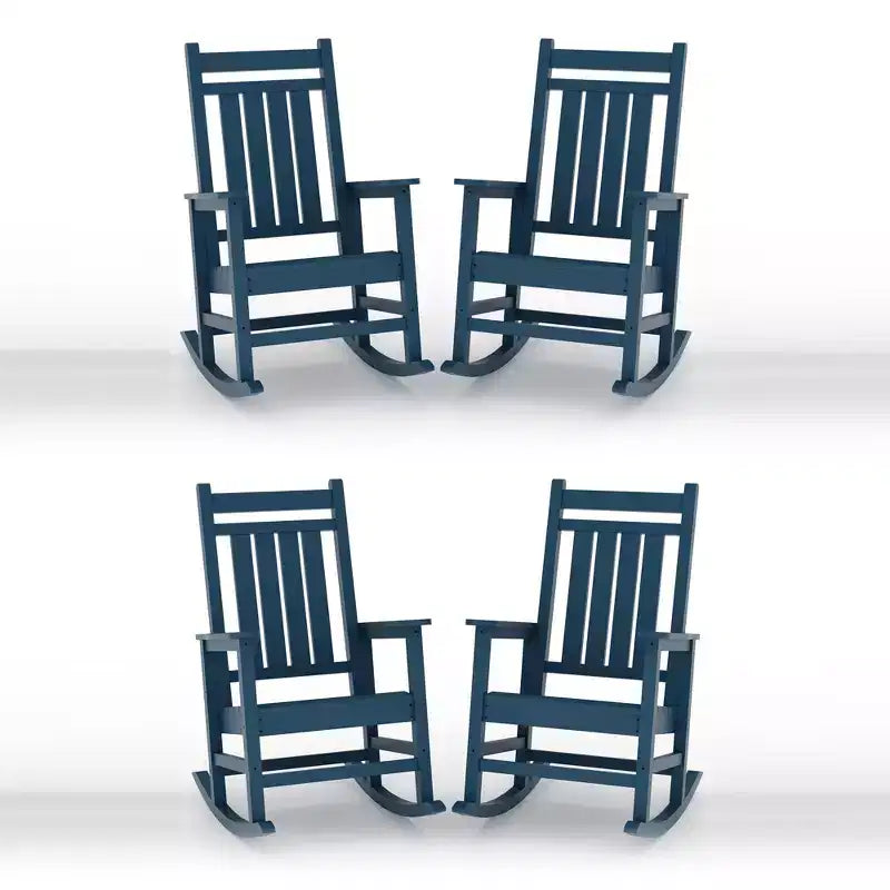 COZONY 35 Fauteuils à bascule d'extérieur, lot de 4, fauteuils à bascule de terrasse surdimensionnés en PEHD, fauteuils à bascule de véranda robustes toutes saisons pour l'extérieur