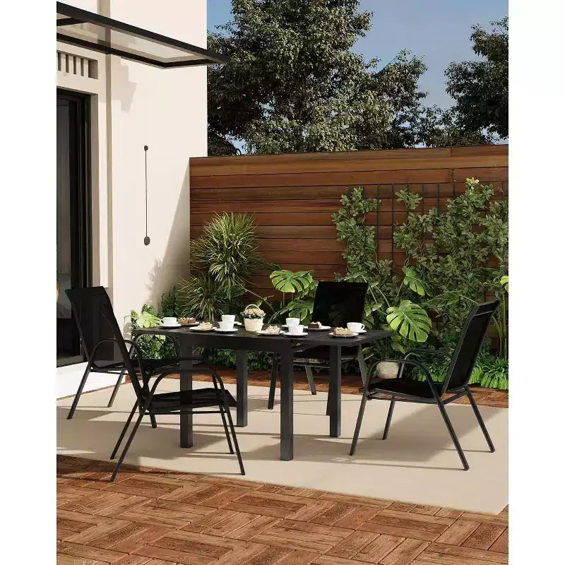 COZONY Patio Dining Chairs Set of 4, Stackable Outdoor Chairs with Textilene Fabric