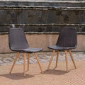 TUYOHW PE Wicker Outdoor Dining Chairs Set of 2,Patio Chairs with Iron Frame & Tapered Legs for Backyard,Garden