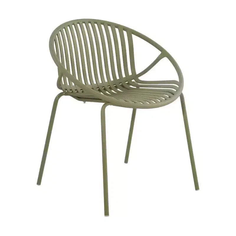 TUYOHW Lot de 2 Chaises de Jardin Empilables, Chaises de Patio avec Pieds en Métal & Dossier en Plastique Respirant, Capacité 136 kg
