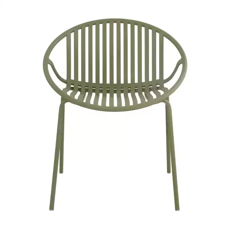 TUYOHW Lot de 2 Chaises de Jardin Empilables, Chaises de Patio avec Pieds en Métal & Dossier en Plastique Respirant, Capacité 136 kg