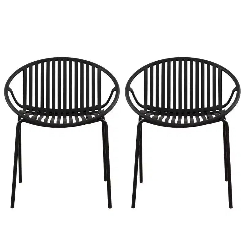 TUYOHW Lot de 2 Chaises de Jardin Empilables, Chaises de Patio avec Pieds en Métal & Dossier en Plastique Respirant, Capacité 136 kg
