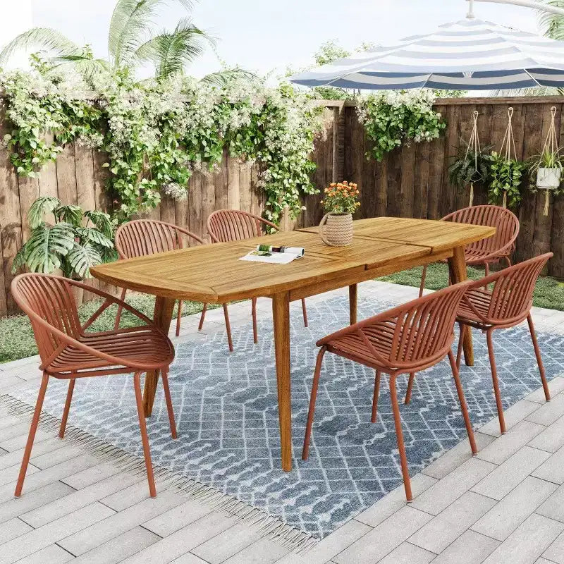 TUYOHW Lot de 2 Chaises de Jardin Empilables, Chaises de Patio avec Pieds en Métal & Dossier en Plastique Respirant, Capacité 136 kg