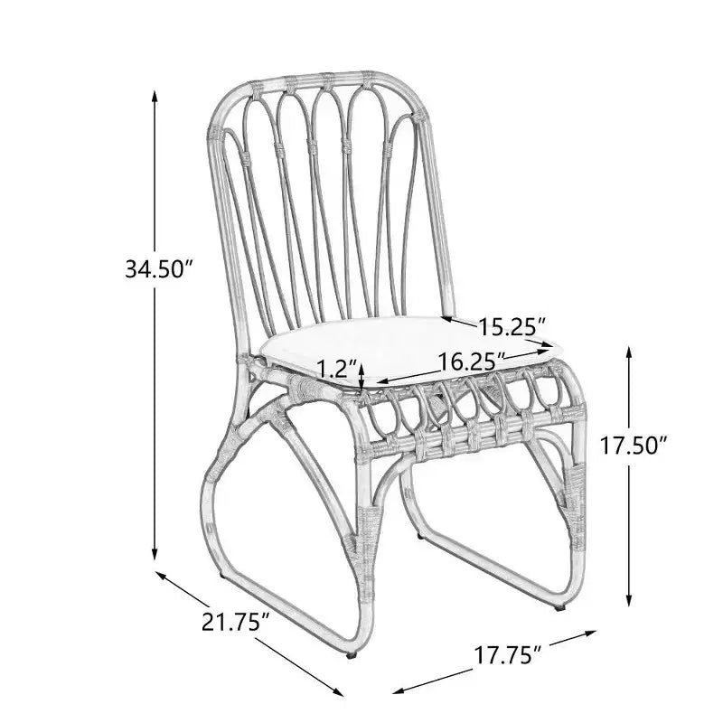 TUYOHW PE Chaises de Salle à Manger en Rotin, Lot de 2, Chaises d'Extérieur en Rotin avec Coussins Lavables, Capacité de 180 kg, Aucun Assemblage Requis