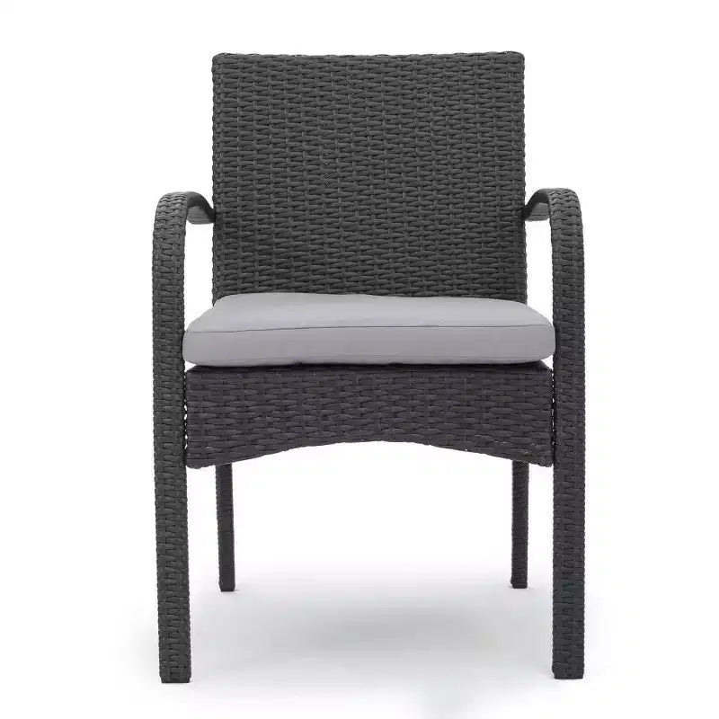 TUYOHW PE Chaise de salle à manger d'extérieur en osier, lot de 2, chaises de patio avec coussins amovibles résistants à l'eau pour jardin, cour, bord de piscine