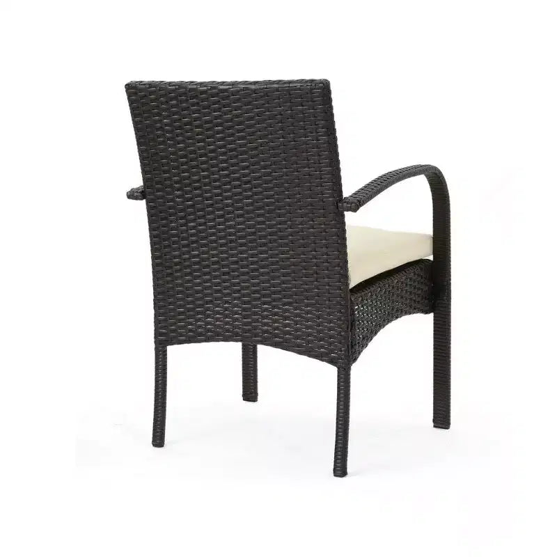 TUYOHW PE Chaise de salle à manger d'extérieur en osier, lot de 2, chaises de patio avec coussins amovibles résistants à l'eau pour jardin, cour, bord de piscine