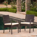 TUYOHW PE Wicker Outdoor Dining Chairs Set of 2,Patio Chairs with Removable Water-Resistant Cushions for Backyard,Garden,Poolside