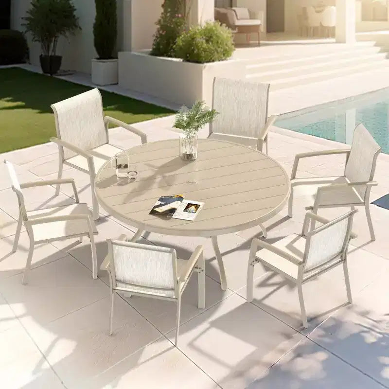TUYOHW Lot de 2 chaises de salle à manger de jardin en métal, chaises d'extérieur empilables avec tissu textilène pour jardin, terrasse, piscine, capacité de 180 kg