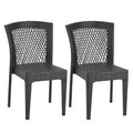 TUYOHW PE Rattan Stackable Outdoor Dining Chairs Set of 2,400lb Capacity Outdoor Patio Chairs for Garden Balcony,Brown