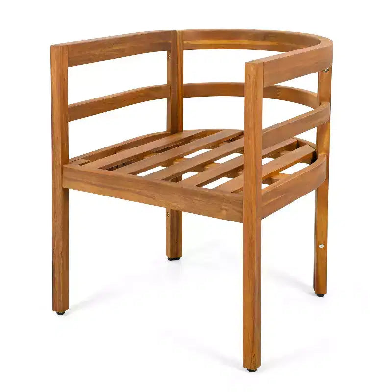 Christopher Knight Home Natsuki Chaises de salle à manger d'extérieur modernes en bois d'acacia avec coussins (Lot de 2)