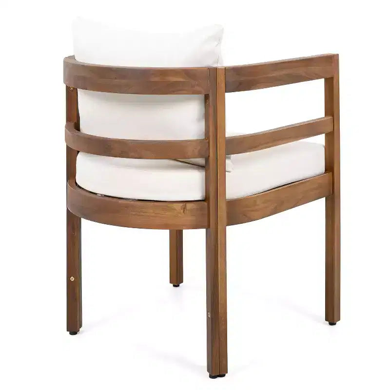 Christopher Knight Home Natsuki Chaises de salle à manger d'extérieur modernes en bois d'acacia avec coussins (Lot de 2)