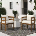 Christopher Knight Home Natsuki Modern Acacia Wood Outdoor Dining Chairs with Cushions (Set of 2)