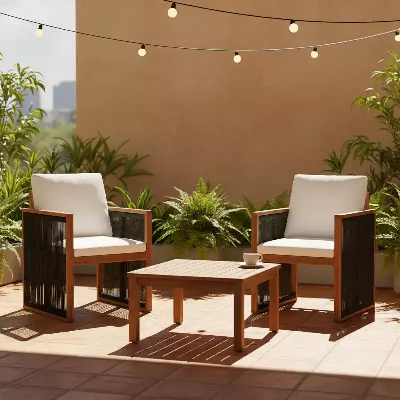 Christopher Knight Home Sakura Chaises de salle à manger modernes d'extérieur en bois d'acacia avec dossier et accoudoirs (lot de 2)