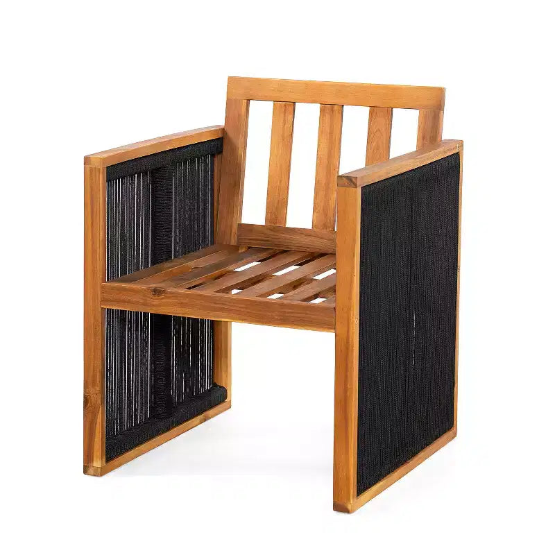 Christopher Knight Home Sakura Chaises de salle à manger modernes d'extérieur en bois d'acacia avec dossier et accoudoirs (lot de 2)