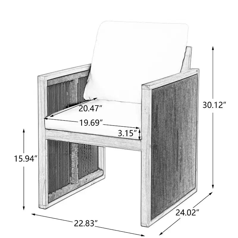 Christopher Knight Home Sakura Chaises de salle à manger modernes d'extérieur en bois d'acacia avec dossier et accoudoirs (lot de 2)