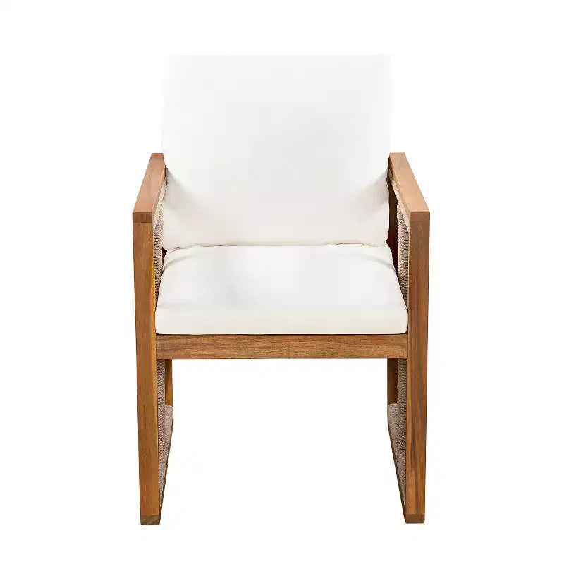 Christopher Knight Home Sakura Chaises de salle à manger modernes d'extérieur en bois d'acacia avec dossier et accoudoirs (lot de 2)