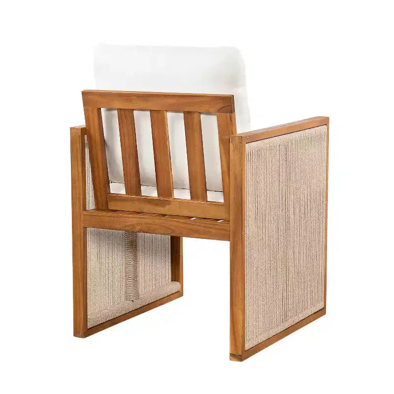 Christopher Knight Home Sakura Chaises de salle à manger modernes d'extérieur en bois d'acacia avec dossier et accoudoirs (lot de 2)