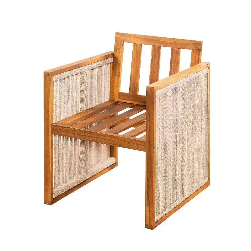 Christopher Knight Home Sakura Chaises de salle à manger modernes d'extérieur en bois d'acacia avec dossier et accoudoirs (lot de 2)