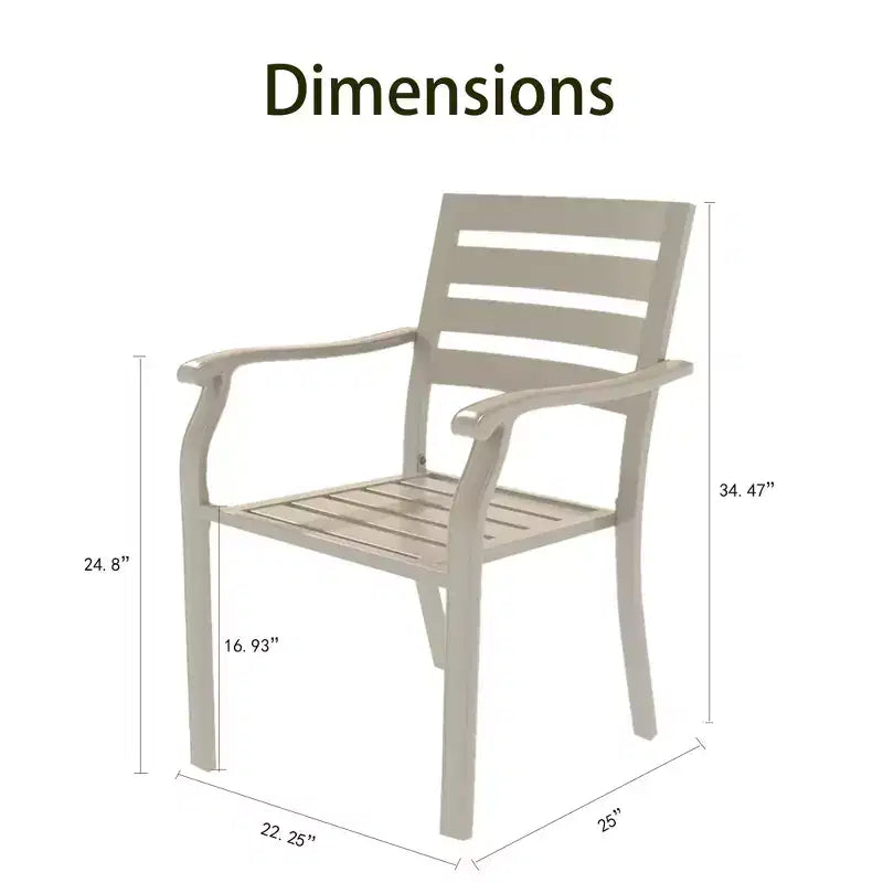TUYOHW Lot de 2 chaises de salle à manger d'extérieur, chaises de salle à manger de patio résistantes à la rouille avec cadre en fer épaissi, chaises de patio empilables pour cour arrière, balcon