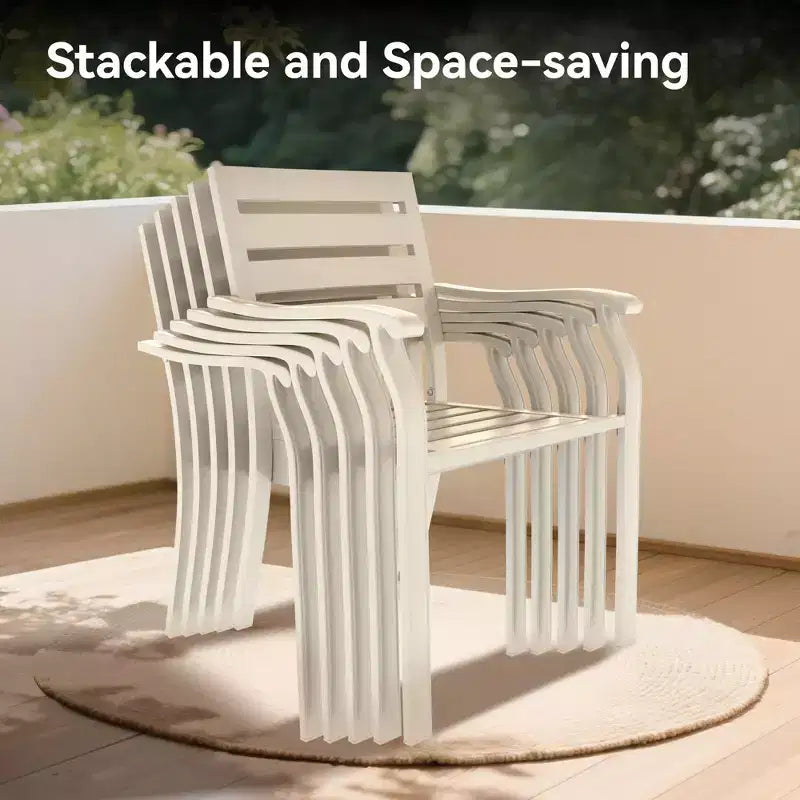 TUYOHW Lot de 2 chaises de salle à manger d'extérieur, chaises de salle à manger de patio résistantes à la rouille avec cadre en fer épaissi, chaises de patio empilables pour cour arrière, balcon