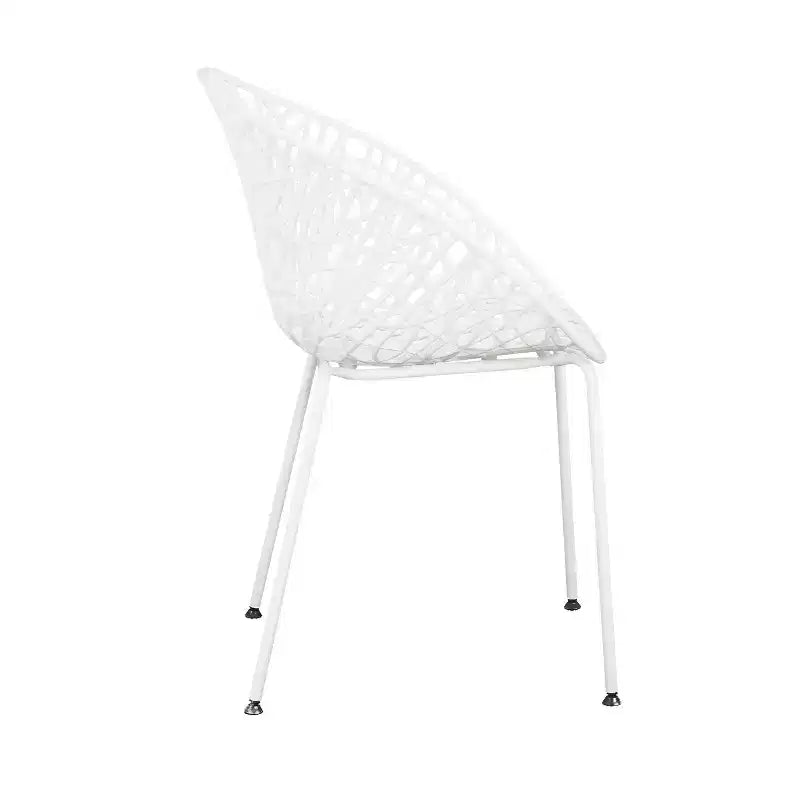 TUYOHW Lot de 2 chaises de salle à manger d'extérieur, chaises de salle à manger de terrasse à cadre en fer avec motif diamant, chaises de terrasse résistantes aux intempéries pour jardin, balcon
