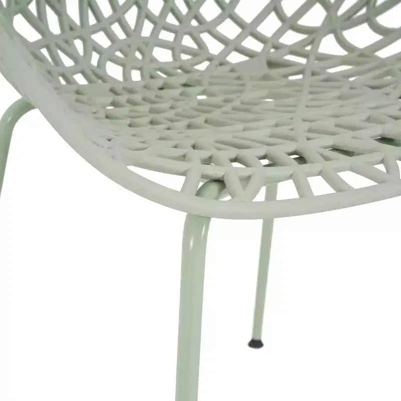 TUYOHW Lot de 2 chaises de salle à manger d'extérieur, chaises de salle à manger de terrasse à cadre en fer avec motif diamant, chaises de terrasse résistantes aux intempéries pour jardin, balcon