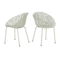 TUYOHW Lot de 2 chaises de salle à manger d'extérieur, chaises de salle à manger de terrasse à cadre en fer avec motif diamant, chaises de terrasse résistantes aux intempéries pour jardin, balcon