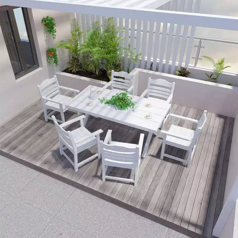 TUYOHW Lot de 2 chaises de salle à manger d'extérieur, chaises de salle à manger de patio en PEHD avec accoudoirs et dossier, chaises de patio résistantes aux intempéries pour jardin, balcon