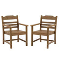 TUYOHW Lot de 2 chaises de salle à manger d'extérieur, chaises de salle à manger de patio en PEHD avec accoudoirs et dossier, chaises de patio résistantes aux intempéries pour jardin, balcon