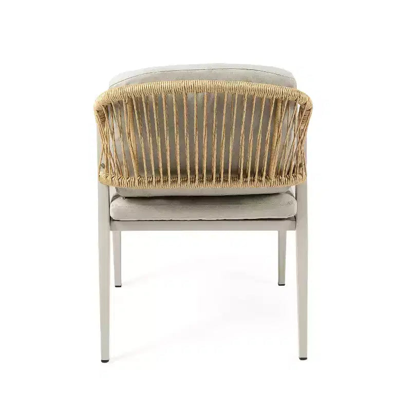 TUYOHW Lot de 2 chaises de salle à manger d'extérieur, chaises de salle à manger de patio en rotin osier avec siège étanche, chaises de patio légères pour arrière-cour, balcon