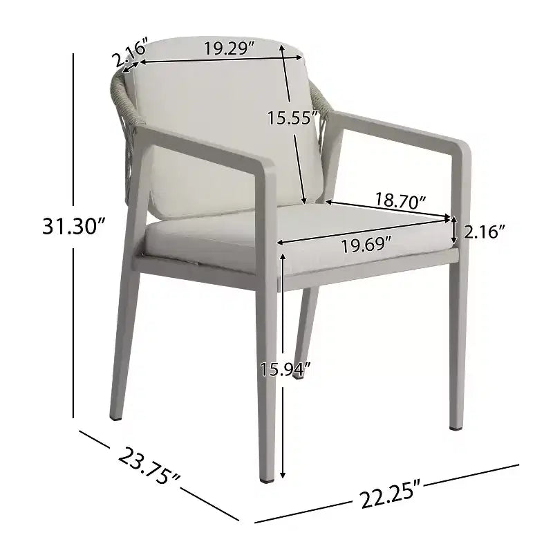 TUYOHW Lot de 2 chaises de salle à manger d'extérieur, chaises de salle à manger de patio en rotin osier avec siège étanche, chaises de patio légères pour arrière-cour, balcon