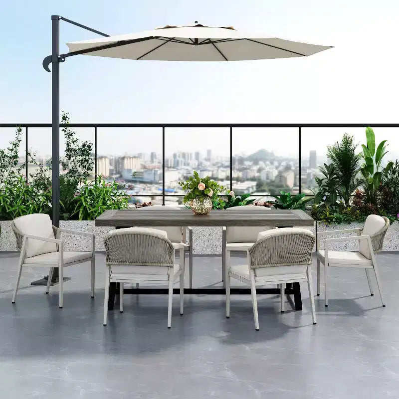 TUYOHW Lot de 2 chaises de salle à manger d'extérieur, chaises de salle à manger de patio en rotin osier avec siège étanche, chaises de patio légères pour arrière-cour, balcon