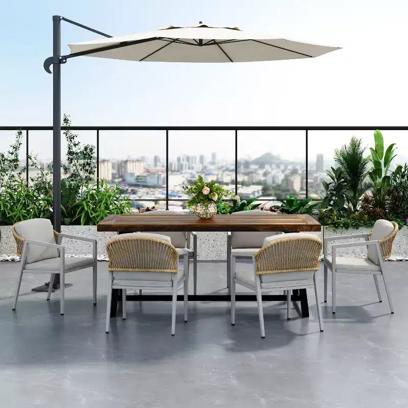 TUYOHW Lot de 2 chaises de salle à manger d'extérieur, chaises de salle à manger de patio en rotin osier avec siège étanche, chaises de patio légères pour arrière-cour, balcon