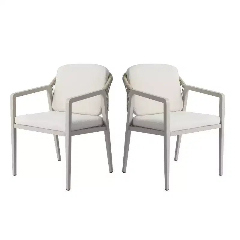 TUYOHW Lot de 2 chaises de salle à manger d'extérieur, chaises de salle à manger de patio en rotin osier avec siège étanche, chaises de patio légères pour arrière-cour, balcon