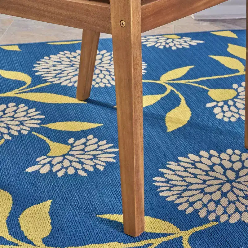 TUYOHW Lot de 2 chaises de salle à manger d'extérieur, chaises de salle à manger de patio en bois d'acacia avec coussins résistants à l'eau, chaises de patio pour jardin, balcon