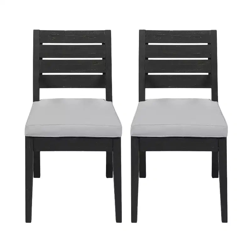TUYOHW Acacia Wood Outdoor Dining Chairs Set of 2,Armless Patio Dining Chairs with Cushion,Patio Chairs for Backyard,Balcony,400 lbs Capacity