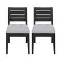 TUYOHW Acacia Wood Outdoor Dining Chairs Set of 2,Armless Patio Dining Chairs with Cushion,Patio Chairs for Backyard,Balcony,400 lbs Capacity