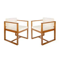 TUYOHW Outdoor Dining Chairs Set of 2,Acacia Wood Patio Dining Chairs with Open Backrest,Patio Chairs for Backyard,Balcony,300 lbs Capacity,Brown